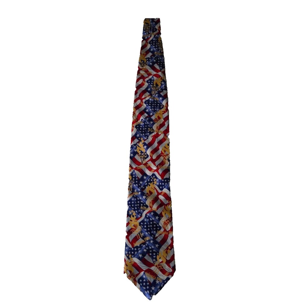 Vintage Silk Olympic Game Collection Tie Atlanta 1996 Mens One Size RM Sport